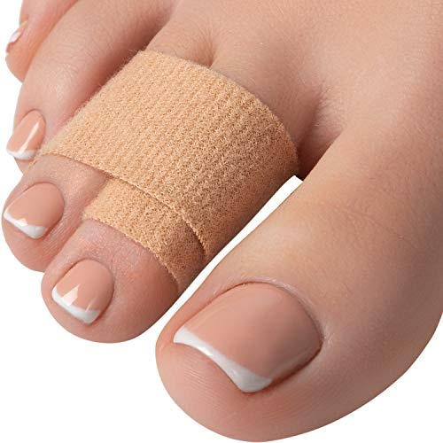 Homergy Hammer Toe Corrector for Men & Women – 4-Pack Reusable Toe Wraps & Tape for Broken, Bent & Overlapping Toes – Soft Double-Layer Fabric Splints for Pain Relief & Alignment
