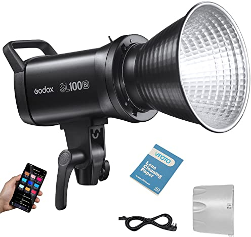 Godox SL100Bi 100W Luce Video LED Bicolore 2800K-6500K Luci Fotografico Uscita Continua Bowens Mount per Registrazione Video Foto Studio Fotografico