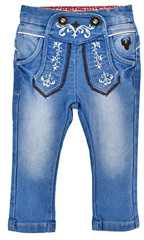 BONDI Babyhose Trachten-Jeans Blue Denim Trachtenmode für Jungen und Mädchen, Gr. 80