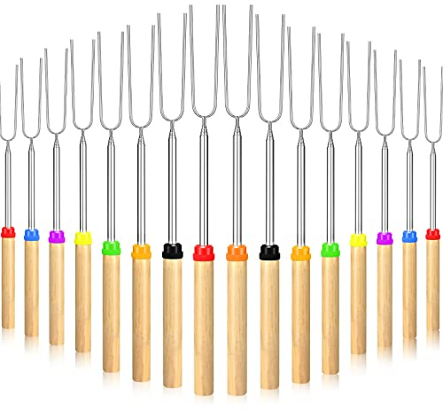 40 Pack 32 Inch Marshmallow Roasting Sticks Bulk, Smores Skewers for Fire Pit Kit, Hot Dog Camping Skewers Accessories Campfire Marshmellow Extendable Forks Bbq Tools Smores Sticks