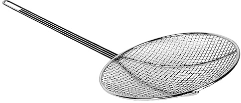 Thunder Group SLSKR913 Skimmer, 9 Dia., 22 OA Length, Round, Wire mesh, Hanging Hole, Nickel Plated, Pack of 12