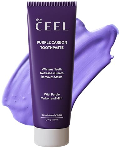The Ceel Zahnpasta weisse Zähne 75 g - Purple Carbon Whitening Toothpaste mit Aktivkohle und Minze für weiße Zähne Zahncreme Whitening