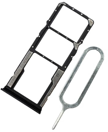 MMOBIEL Dual SIM Kartenhalter Ersatz Kompatibel mit Xiaomi Redmi Note 12 4G - Inkl. Gummidichtung und SIM Pin - Schwarz