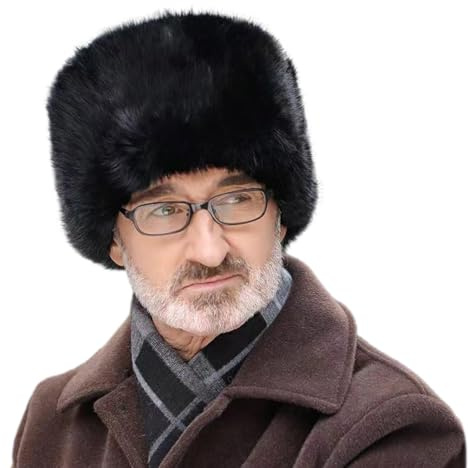 IBLUELOVER Cappello cosacco Ushanka unisex in finta pelliccia, caldo cappello da cacciatore russo, antivento, per uomini e donne, caccia, sci, ciclismo, sport all'aria aperta
