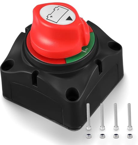 GEAREVER 200A Batterieschalter Auto Batterie Akku Trennschalter 12V 24V 48V Ein-Aus Hauptschalter ON-Off Wasserdicht Stromschalter für Auto Motorrad Caravan Yacht LKW KFZ Boot