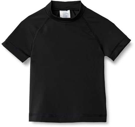 Amazon Essentials Jungen Kurzärmliges Rashguard T-Shirt, Schwarz, 8 Jahre