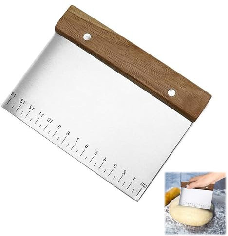 YUGUOLAN Teigschaber Edelstahl, Teigkarte Edelstahl, Teigspachtel Pizza, Küchenschaber, Teigschneider, Bench Scraper, Für Die Küche Teigkuchen Pizzaschneider Rechteckiger