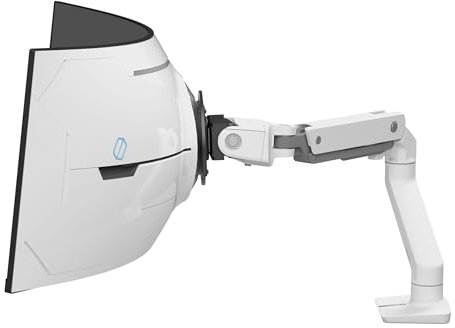 Ergotron - HX VHD Premium Heavy Duty Gaming Monitor Arm, Single Monitor Desk Mount – for 1000R Curved Ultrawide Monitors Up to 57 Inches, 13-17kg, VESA 75x75mm or 100x100mm – White (45-693-216)
