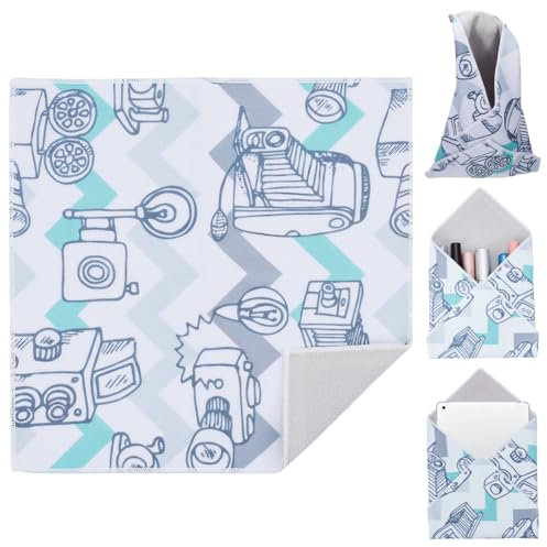 CREATCABIN Pellicola Protettiva Fotocamera Pellicola Protettiva Fotocamera Borsa Stoccaggio Magica Autoadesiva AntiGraffio Prodotto Cosmetico Viaggio Custodia Lenti Panno Morbido Adesivo 28x28cm
