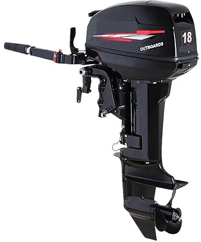 Moteur Bateau, Moteur hors-bord 2 temps 18 chevaux, moteur de bateau de pêche, moteur de bateau robuste 246 CC à refroidissement par eau, moteur marin avec allumage CDI Rapide et puissant(6HP 2 Stroke