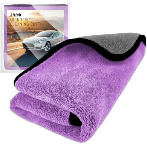Airlab 90x60cm XXL Extra Large Thick Microfibre Car Drying Towel, Dual - Sided Car Care Microfibre Cloths, Ultra Absorbent Super Soft Lint Free Wash Cloth for Auto Detailing Polishing Washing Cleaning
