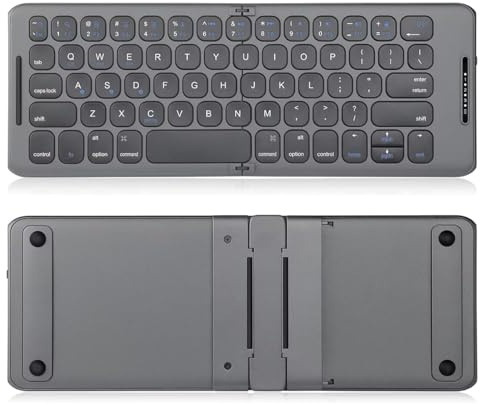 Générique Clavier Pliable sans Fil Portable, Compact et Fin, Gris (B088)