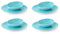 Luce Al Fresco Vaisselle en mélamine – Vaisselle d'extérieur aspect porcelaine, légère et incassable – Assiette, bol pour pique-nique, balcon, jardin et camping (set de vaisselle 8 pièces, turquoise)
