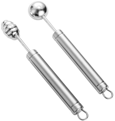 Toyvian 2stücke Fruchtkugelausstecher Melonenkugellauswerfer und Kugellauswerfer für Melonen und Obst aus Edelstahl für Heimgebrauch und Gastronomie Leicht zu Reinigen