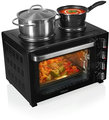 Tristar Forno a convezione con 2 piastre, capacità 35 L, 3200 W, struttura in acciaio, mini cucina compatta per pasti completi, OV-3670