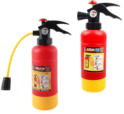 DECHOUS Juguetes de Extintor de Agua para Niños Pequeños, Doble Tamaño Compacto, Plástico Seguro, Spray de Agua para Juegos de Verano y Disfraces Infantiles, Set de 2 Piezas