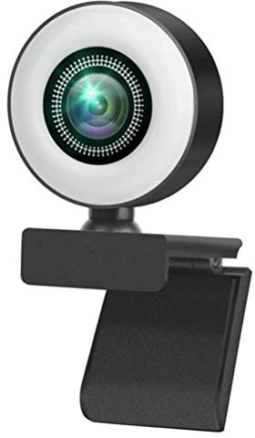 MENDUNER Full HD 4K Webbkamera Dator Webbkamera Videokamera Ringljus Korrigering för Svagt Ljus för Klara Bilder USB 2.0 (1080P [Autofokus])
