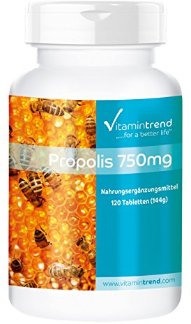 Bienen Propolis Extrakt 750mg - 120 Tabletten - Bienen-Propolis mit 3% Galangin | Vitamintrend®