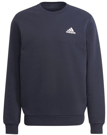 Adidas Men's Standard Essentials Fleece Sweatshirt, Ink/White, Medium