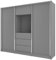 MOEBLO Kleiderschrank Schwebetürenschrank 2-türig Schrank mit Einlegeböden und Kleiderstange, Tv-Fach BxHxT 254x214x62 Cinema 250 Graphit