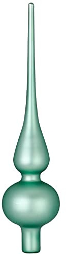 Inge-glas Christbaumspitze 26cm | Weihnachtsbaumspitze aus Glas | Hochwertige Spitze für den Weihnachtsbaum Weihnachten (Mint Matt | Winter Jade)