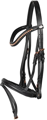 Marengos Trensenzaum Comfort Rosemary schwarz - Rosegold Pony
