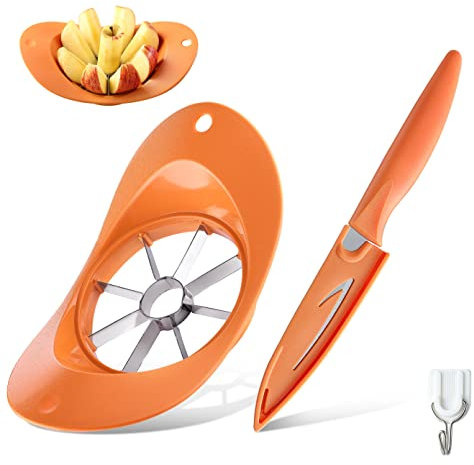 Little Cook - Taglierina per mele da 3,5 pollici, affettatrice per mele in acciaio inox, strumento per Apple Corer con 8 fette