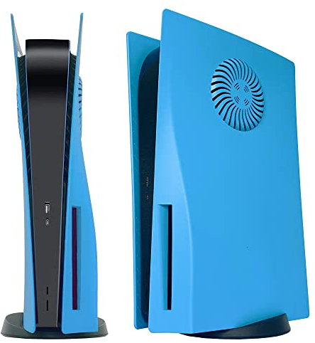 Dobewingdelou Placche con prese d'aria di raffreddamento e filtro antipolvere per edizione disco Piastra frontale Coperchio console Piastra laterale di ricambio Accessori ABS Blu