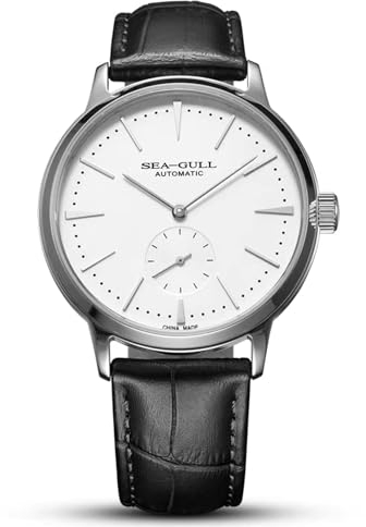 Seagull Uhren Herren, Herrenuhren,Herrenuhren automatik, Herren-Armbanduhr Lederarmband 6075