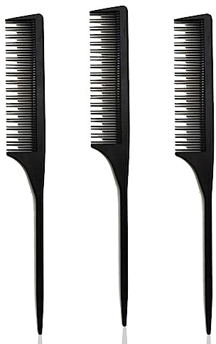 3 Teasing Comb, Tail Comb for Root Teasing for Thin, Add Volume Fine and Normal Hair Types, Hair Comb For Women And Men, 8.75 Inches