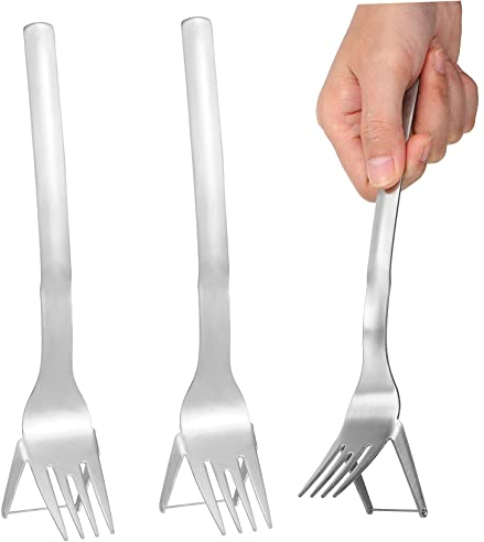 DECHOUS 2pezzi Anguria in Acciaio Inox Forchette per Tagliare e Mangiare Frutta Fette Utensile da Cucina per Anguria e Altri Frutti