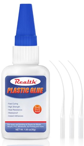 Kunststoffkleber Extra Stark | 30g Starker Klarer Kleber für Kunststoff | Soforttrocknend Hitzebeständig | Geeignet für Modell, Acryl PVC Miniaturen 3D-Druck | mit Anti-Clog Kappe (PG30)