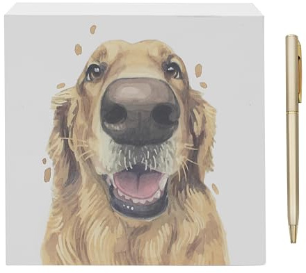 Lesser & Pavey Golden Retriever Memo Block Robert James Hull for Home & Office | Stylish Notepads & Writing Pads For Daily Use | Compact Note pad & Memo Pads for Daily Notes & Reminders