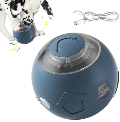 Pelota móvil para Perros | Juguete eléctrico para Perros en Movimiento, Suministros silenciosos Recargables para Mascotas con Luces LED, Juegos de Cachorros para masticadores agresivos de