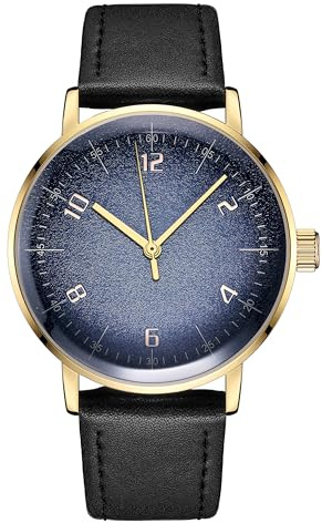 Boyarca Vintage mekanisk klocka med välvd glasklocka spegel och 40 mm fodral, avslappnad och minimalistisk manuell lindning mekanisk armbandsur för män och kvinnor