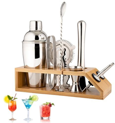 11 Pieces Cocktail Shakers Set, 750ml Stainless Steel Bartender Kit