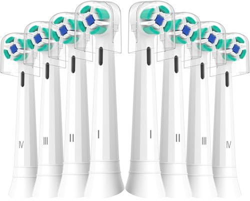 8er IO Sanfte Reinigung Aufsteckbürsten Kompatibel mit Oral B iO Elektrischen Zahnbürstea, Sensitiv IO Zahnbürste Aufsätze Geeignet für Oral B iO 2/3/4/5/6/7/8/9/10(Weiß)