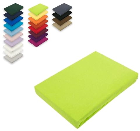 EXKLUSIV HEIMTEXTIL Microfaser Spannbettlaken 140-160 x 200 cm + 28 cm Apfelgrün