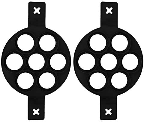 Moldes de huevo frito de silicona de 7 rejillas, moldes para hornear antiadherentes Moldes para hornear de cocina duraderos y seguros, para cocinar huevos Tortitas Tortillas