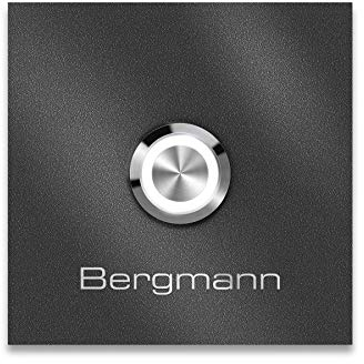 Metzler Türklingel Bergmann in Eisenglimmer - Haustürklingel Pulverbeschichtet in DB 703 - Made in Germany - Klingel Haustür aus Edelstahl V2A - LED Drucktaster wählbar - Größe: 7 x 7 cm