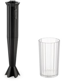 Alessi Plissé MDL10 B/Uk - Frullatore a Immersione In Resina Termoplastica, Nero. Caraffa graduata In Resina Termoplastica (Pctg). Spina Inglese. ‍500W