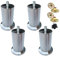 Lot de 4 pieds de meuble en acier inoxydable de 25 cm Pieds de meubles en métal Pour pieds d'armoire, pieds de lit, pieds de canapé, pieds de table réglables Utilisation des vis M8 Support de