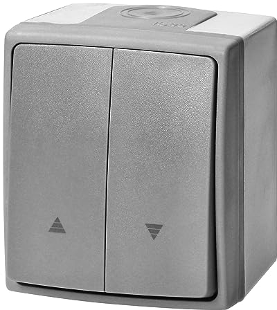Pulsante per tapparelle IP55, morsetto, blocco, tutto in uno, grigio grafite