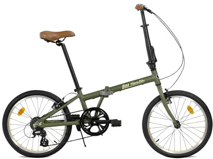 FabricBike Folding Bicicletta Pieghevole Telaio Alluminio Ruote 20 3 Colori (Cayman Green 7 Speed)
