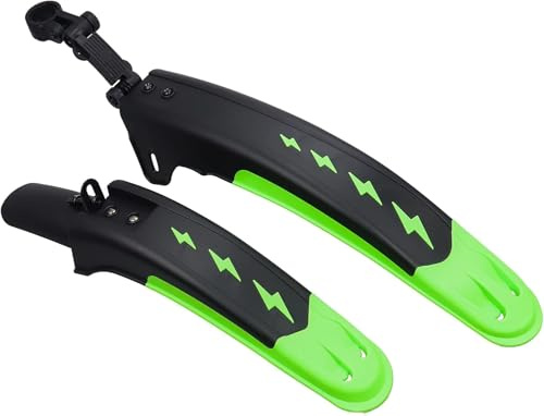 ZUKKA Juego de guardabarros delantero y trasero, 2 piezas, universal, para bicicleta de montaña, MTB, bicicleta de carretera, cierre rápido, adecuado para bicicletas de 24 a 29 pulgadas, verde