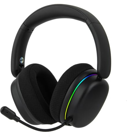 EPOMAKER X Aula G7 Pro Wireless Gaming Headset, Dual Mode BT5.3 & 2.4GHz, 7.1 Surround Sound, 80+ Hour Battery, RGB Light, with Noise Canceling Mic for PS5, PS4, Switch, PC (Black)