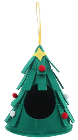 TOYANDONA Papegojsovning: Julfiltbädd för fågelbo - Marsvinshus - Smådjurshem - Fågelholk för trädgården för heminredning