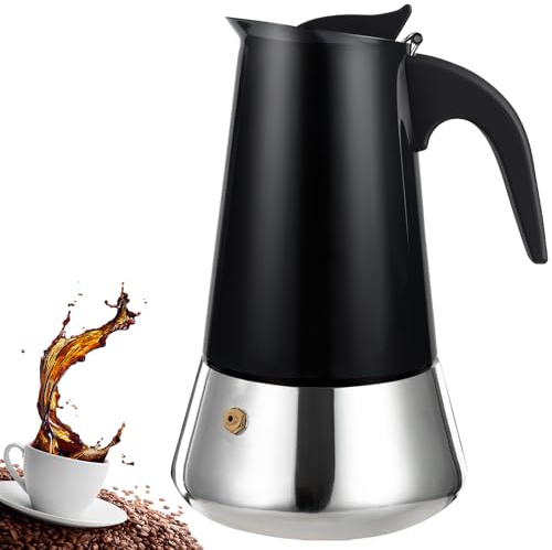 DITOSH 9 Cup Stovetop Espresso Maker Stainless Steel Moka Pot Stove Top Percolator Italian Coffee Makers Capable Mocha Greca Machine Cafe Classic Induction Cookers for Home and Camping 450ml 15oz