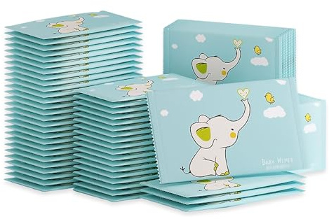 50 Piezas Toallitas Húmedas Empaquetadas Individualmente Suave Agradable, Toallitas Húmedas Empaquetadas Individualmente Lavable para Vida Cotidiana Viajes Deportes