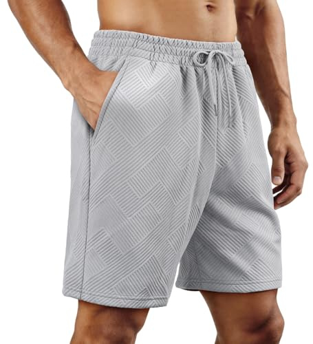 QCCQ Short Homme Casual Bermuda Homme avec Poche Zippée été Sport Short | été Short Taille Élastique Confortable
